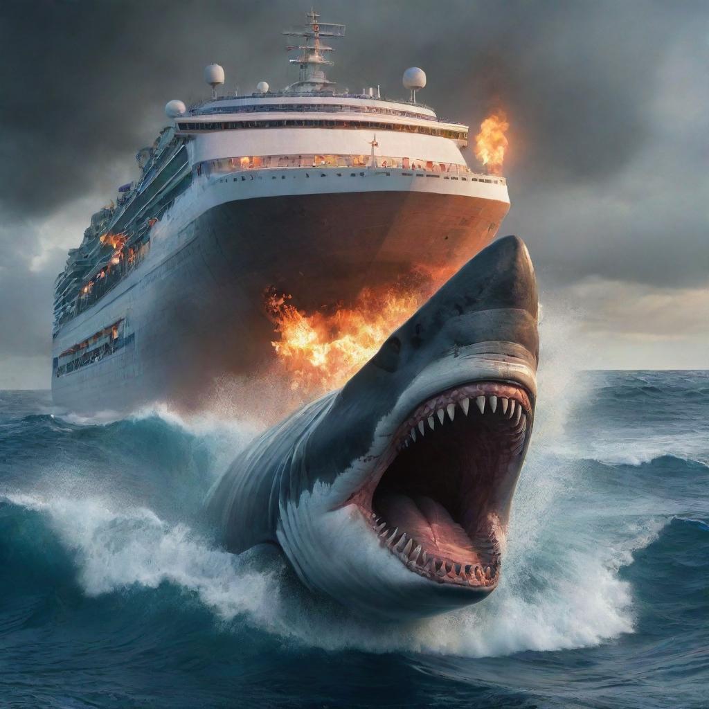 Furious Megalodon Attacks Unsuspecting Cruise Ship