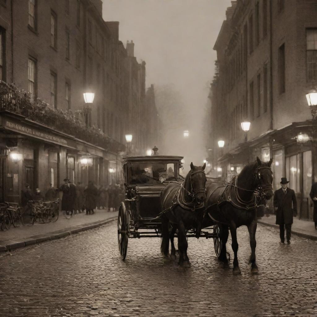 Step Back in Time: A Vintage Scene of Cobblestone Charm