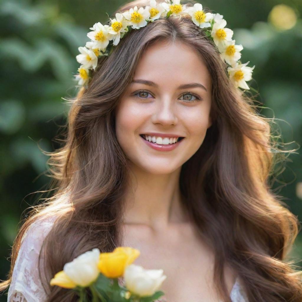 Ethereal Beauty: Radiant, Flowing Goddess