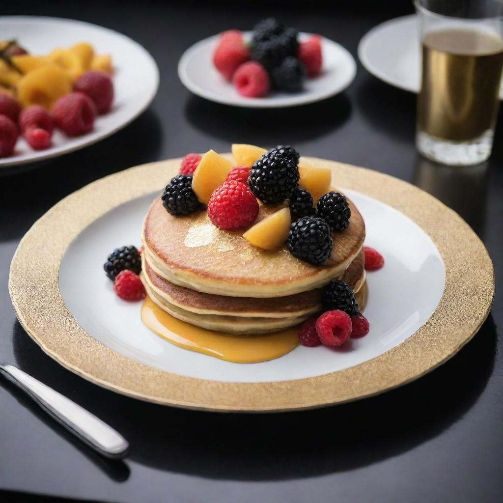 Indulge in Opulence: Golden Pancake Extravaganza