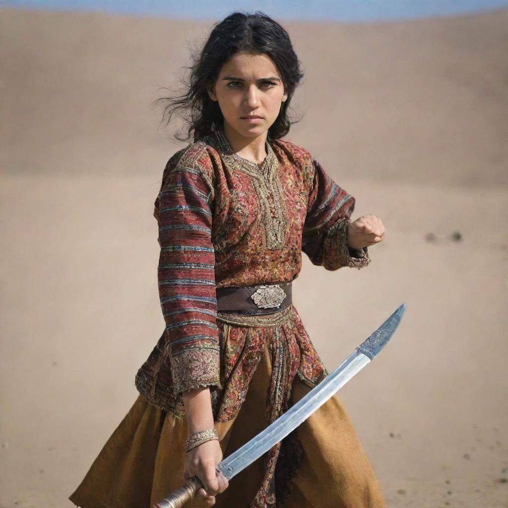 Empowered Icon: Afghan Woman with Sword