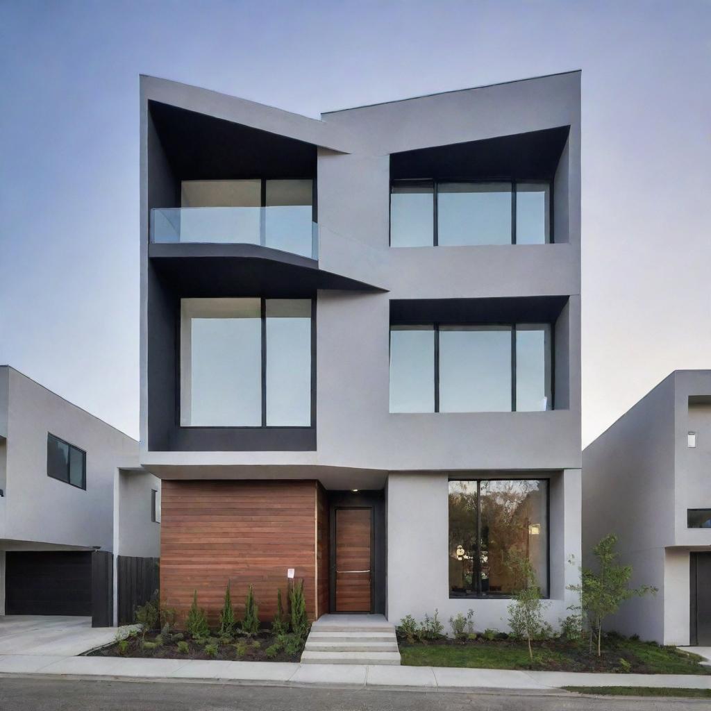 Stunning 3-Storied Modern Building Facade Design