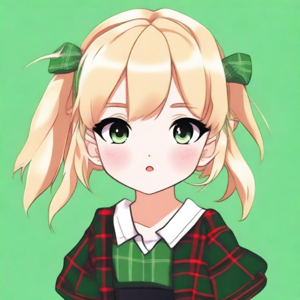 Adorable Anime Girl with Blonde Hair and Red Eyes