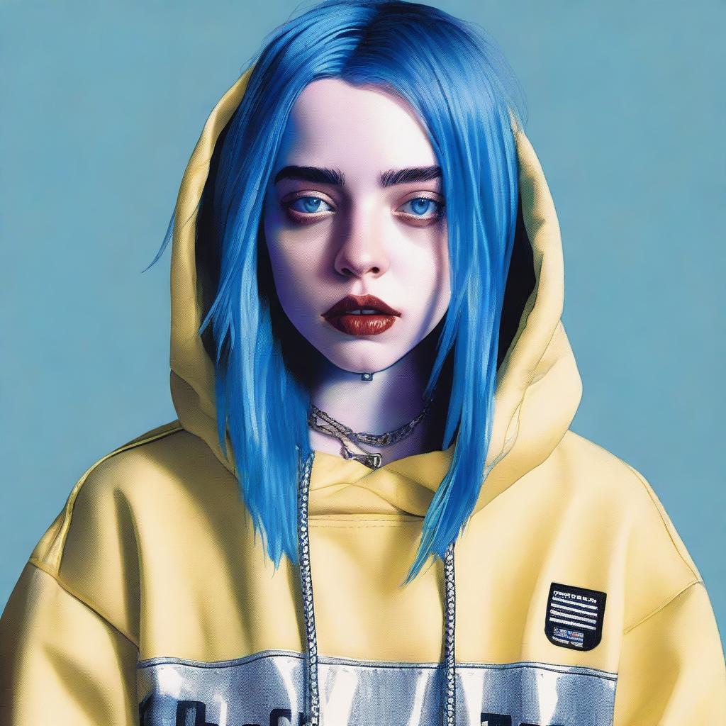 Billie Eilish with Blue Hair
