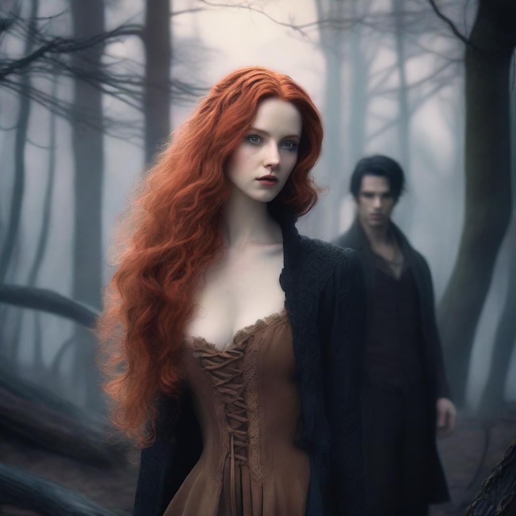 Free-spirited Goddess: Mesmerizing Wild Red-Haired Beauty