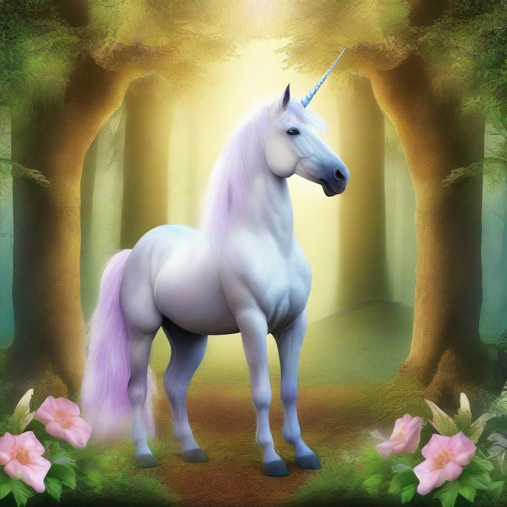 Majestic Unicorn in an Enchanted Forest