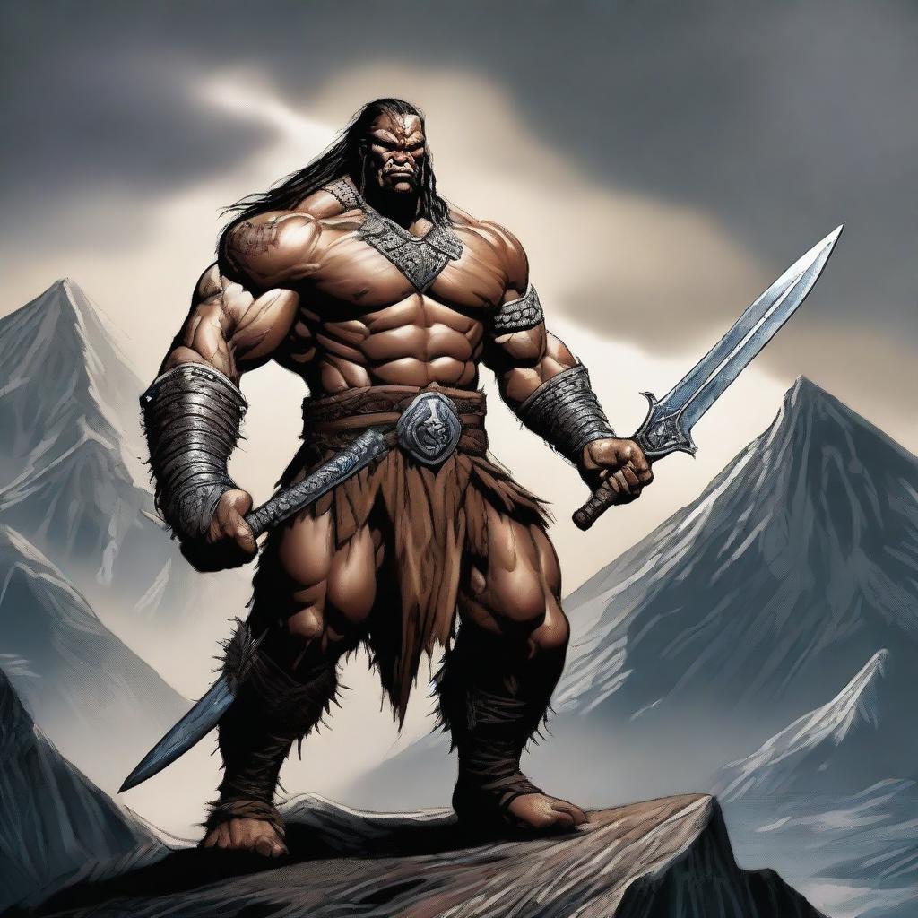 Unleash the Fury: Goliath Barbarian in Battle-Tested Armor