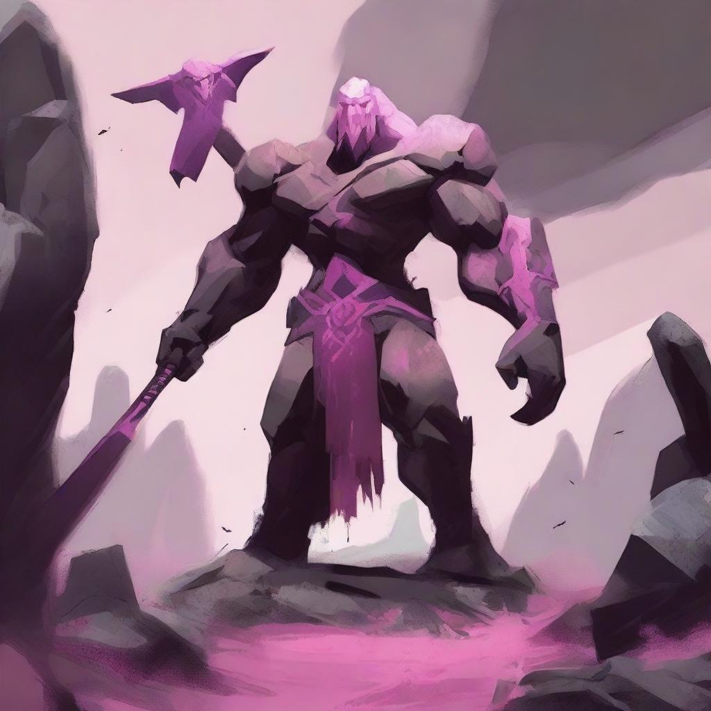 Majestic Stone Giant: Wielding Power in a Fierce Landscape