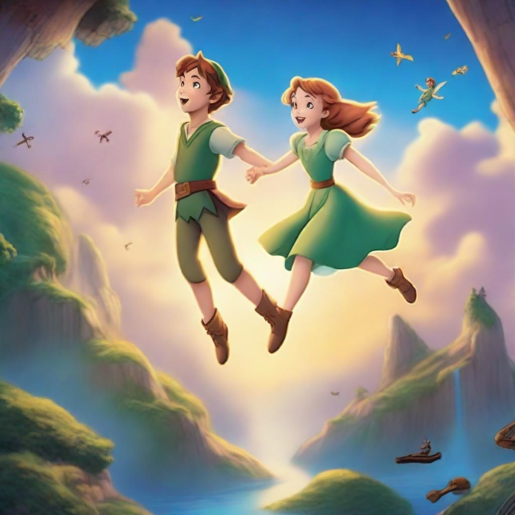 Fly with Peter Pan and Wendy over Neverland