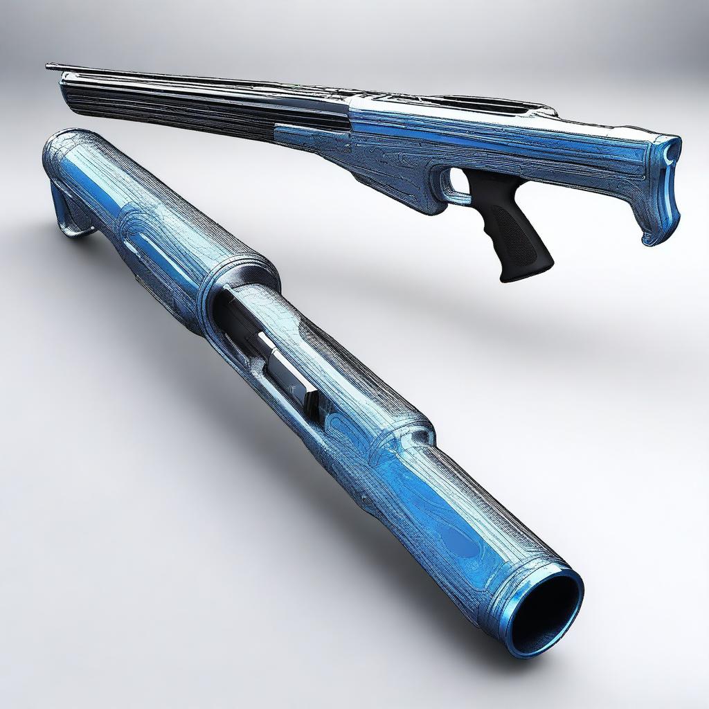High-Tech Rebellion: Futuristic Double-Barreled Shotgun