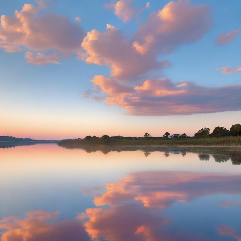 Dawns Radiant Hues: Soft Pink, Orange, and Light Blue