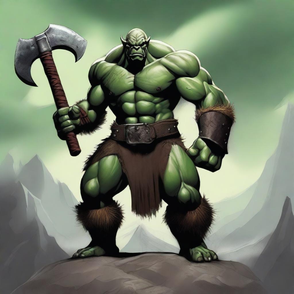 Unleash the Fury: Fierce Orc Barbarian