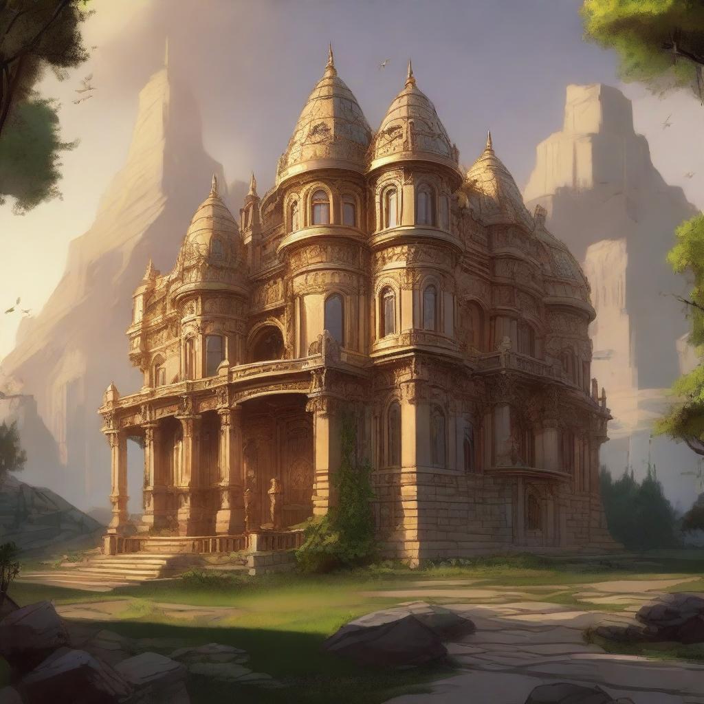 Fantasy Gold Mansion - Dungeons & Dragons