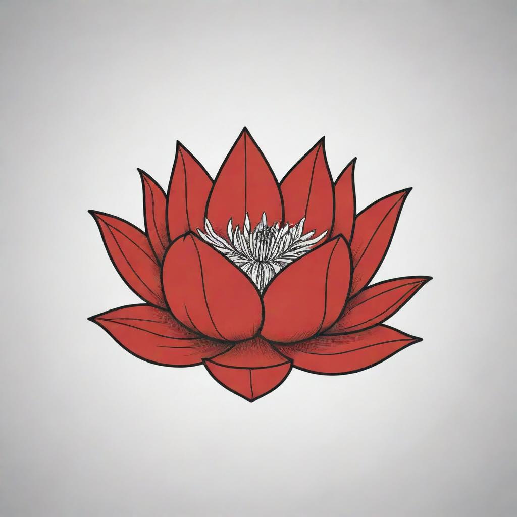 Simple yet Powerful: Red Lotus Tattoo Design