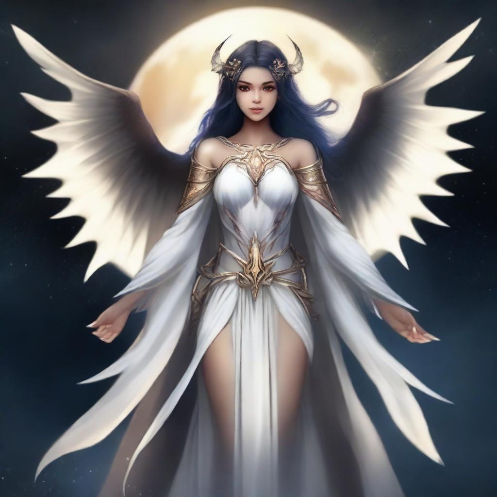 Celestial Beauty: Female Aasimar with Bat Wings