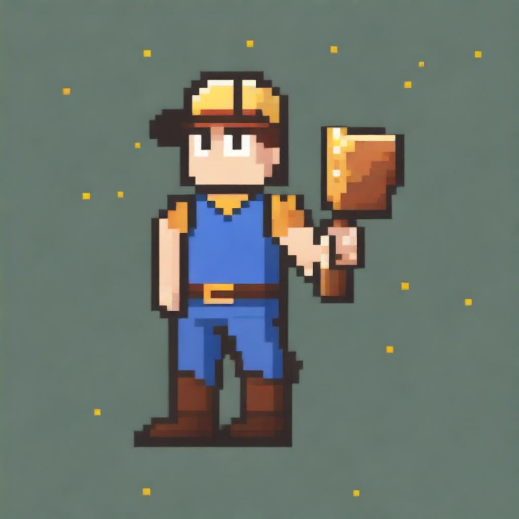 Craft Your Adventure: 16-Bit Miner Pixel Art