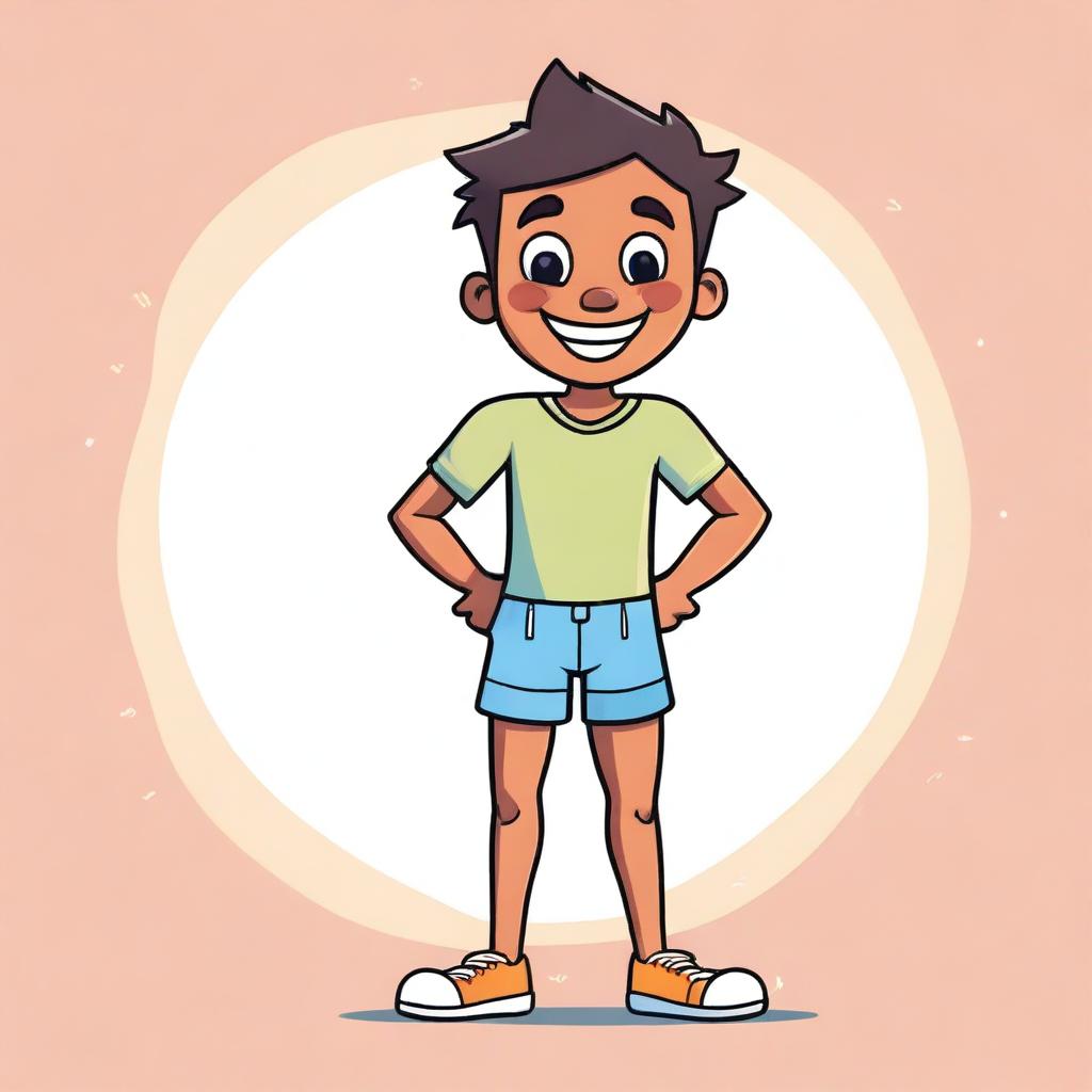 Playful Confidence: Cartoon Boy in Underwear