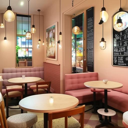 Quaint Pastel Café: A Whimsical Escape