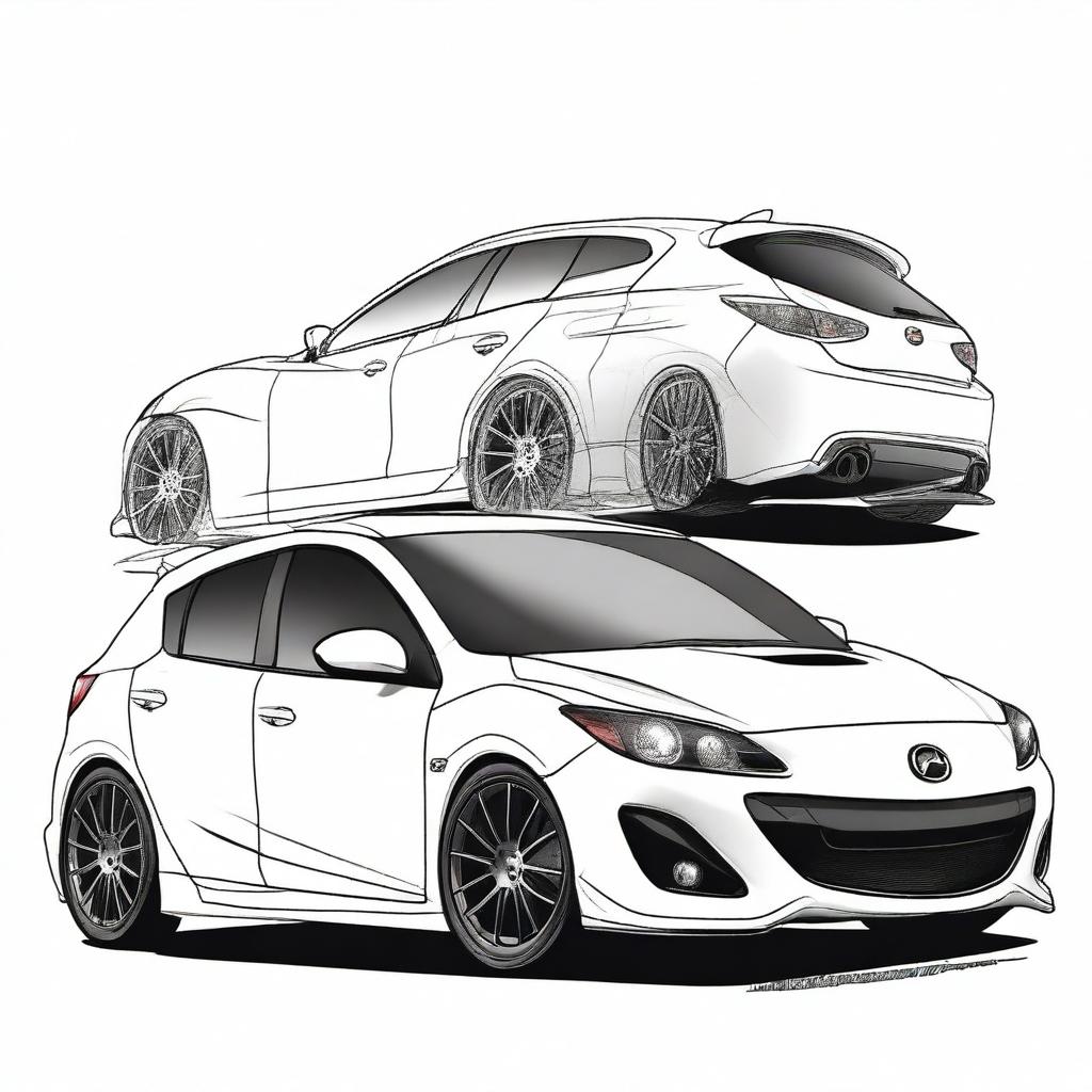 Anime-Style Mazdaspeed 3: A Turbocharged Masterpiece