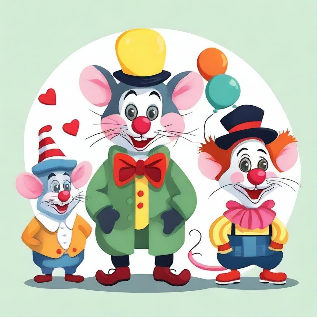 The Quirky Trio: Crazy Person, Rat, and Clown