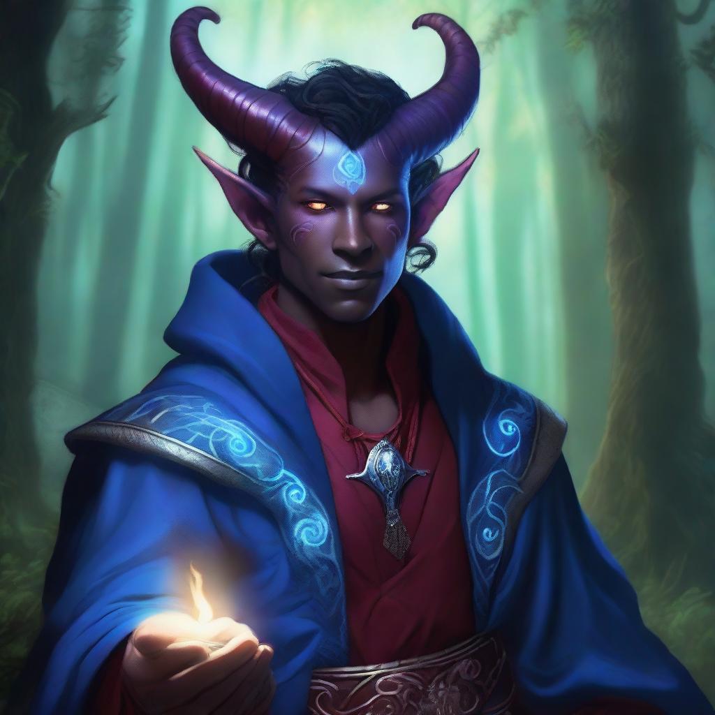 Unleash Magic: Young Male Tiefling Sorcerer