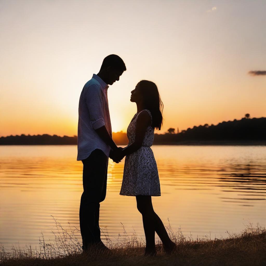 A Moment of Love: A Couple Gazing into Each Others Eyes