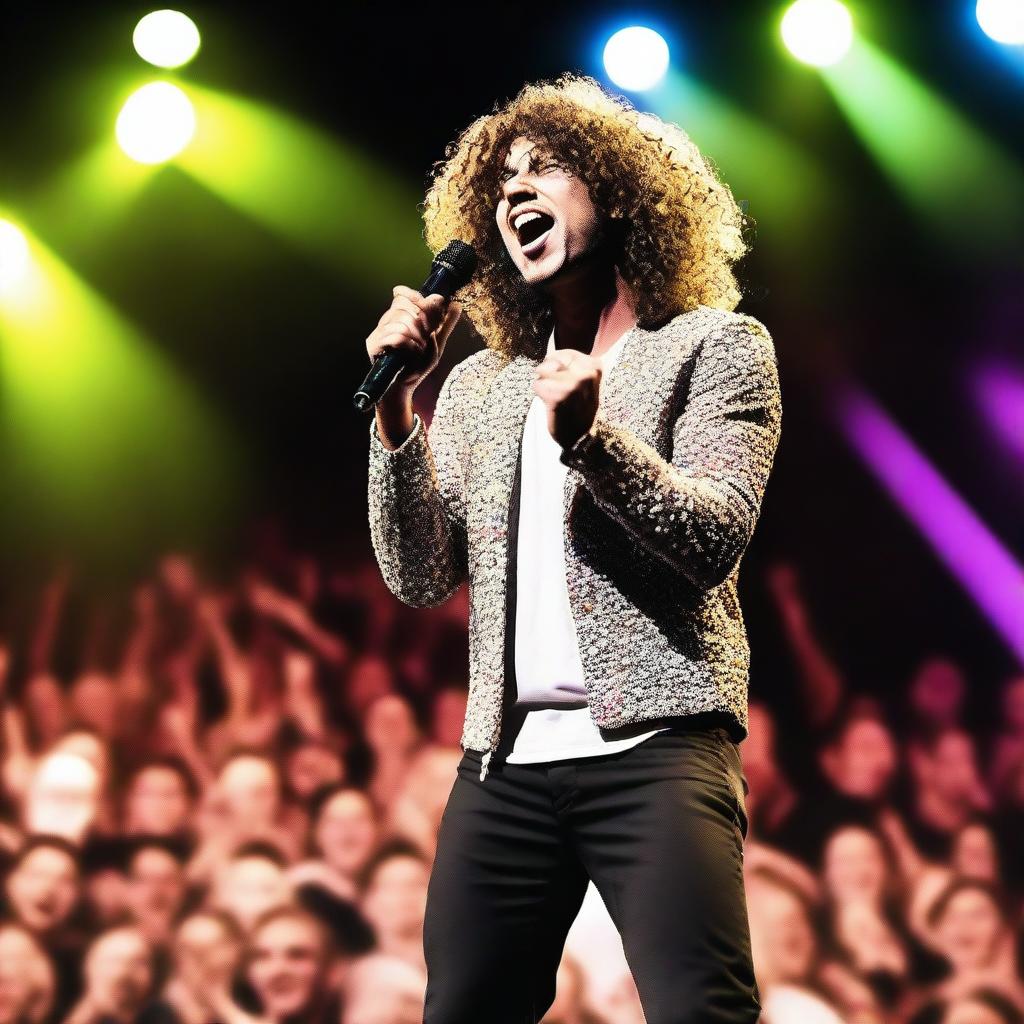 Unleash Your Inner Performer: Curly-Haired Singer on Stage