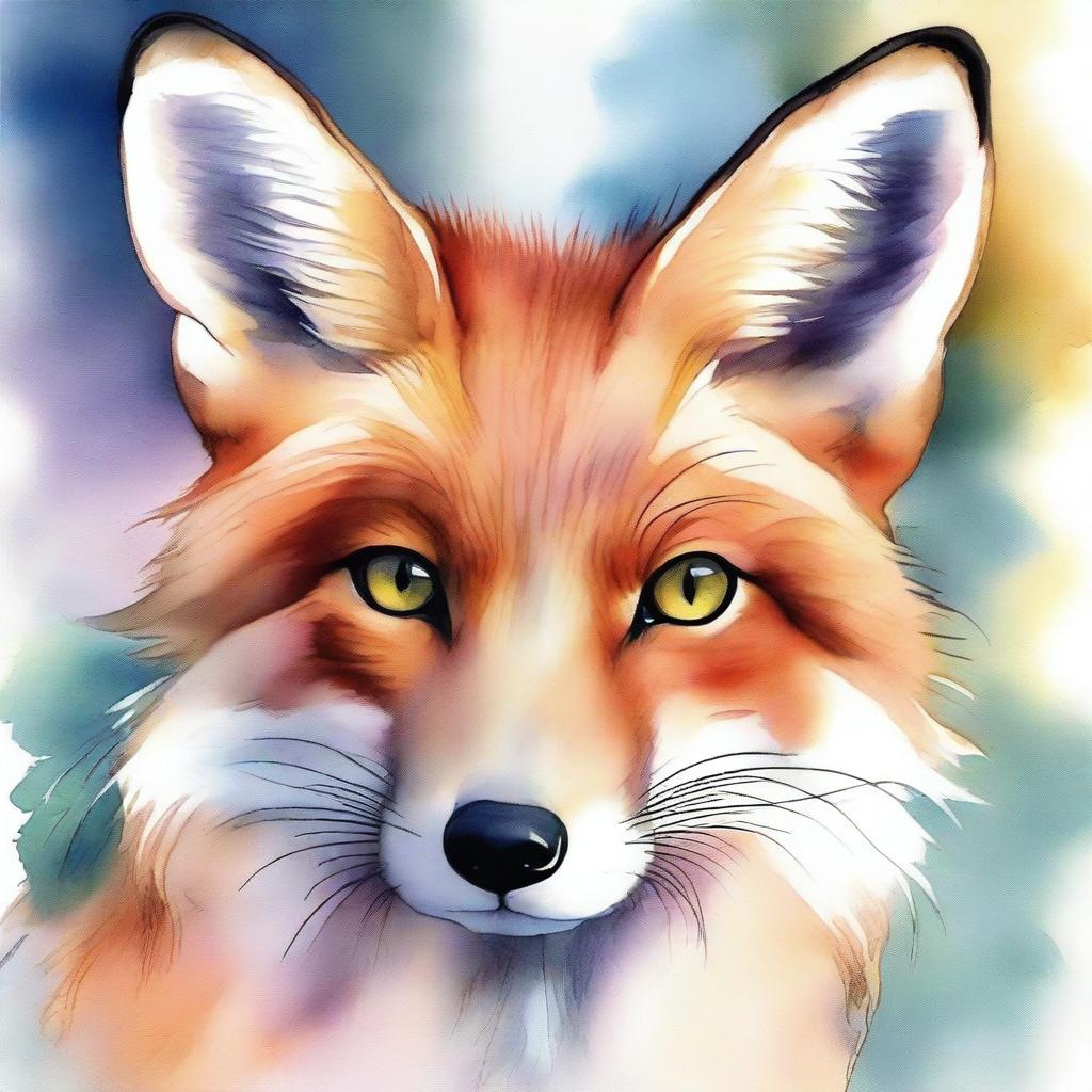 Mesmerizing Fox Portrait with Multicolored Eyes