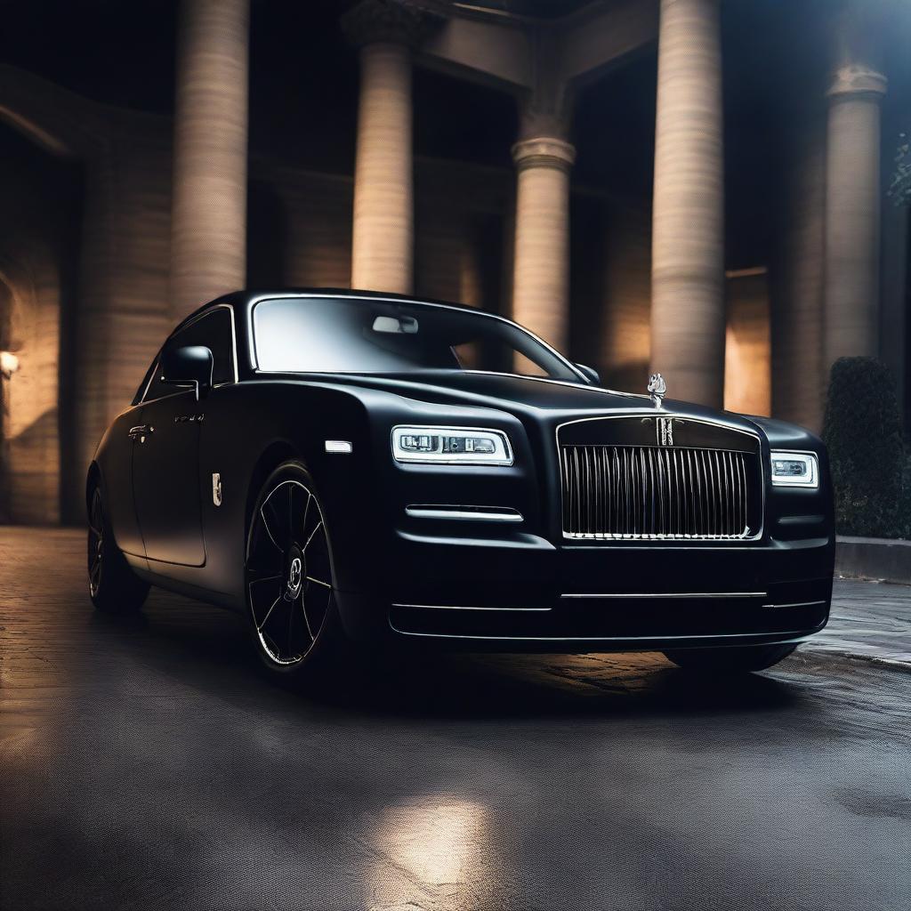 Mystique Unleashed: Matte Black Rolls Royce