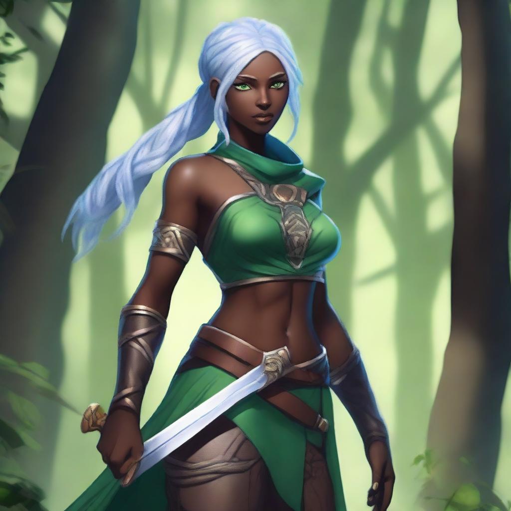 Enchanting Earth Genasi: Dark Skin & Green Veins