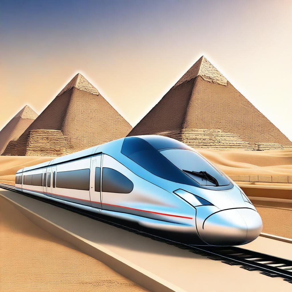 Futuristic High-Speed Train in Egypt