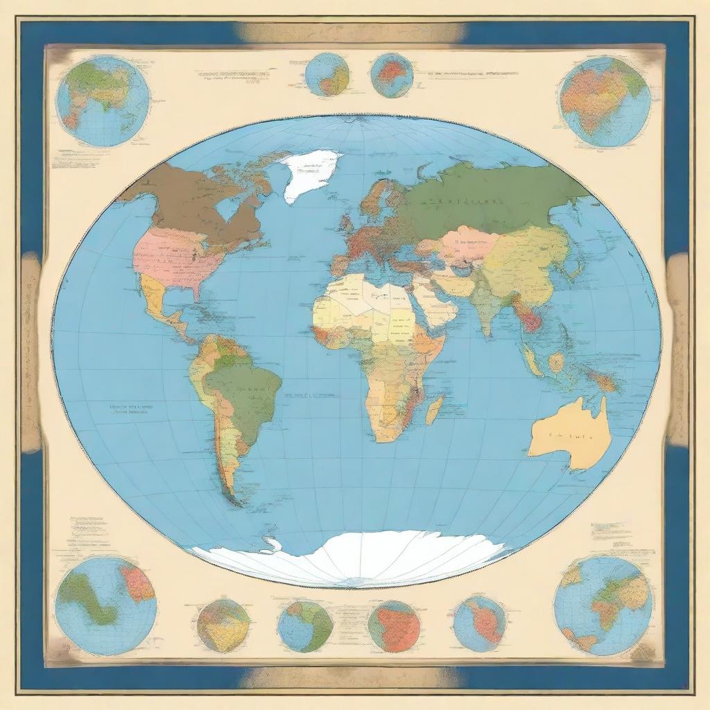 Explore the World: Square Map of Earth with All Continents