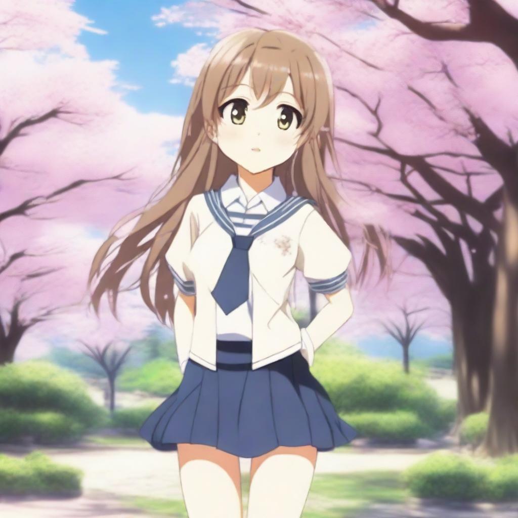 Adorable Anime Girl with Amber Eyes