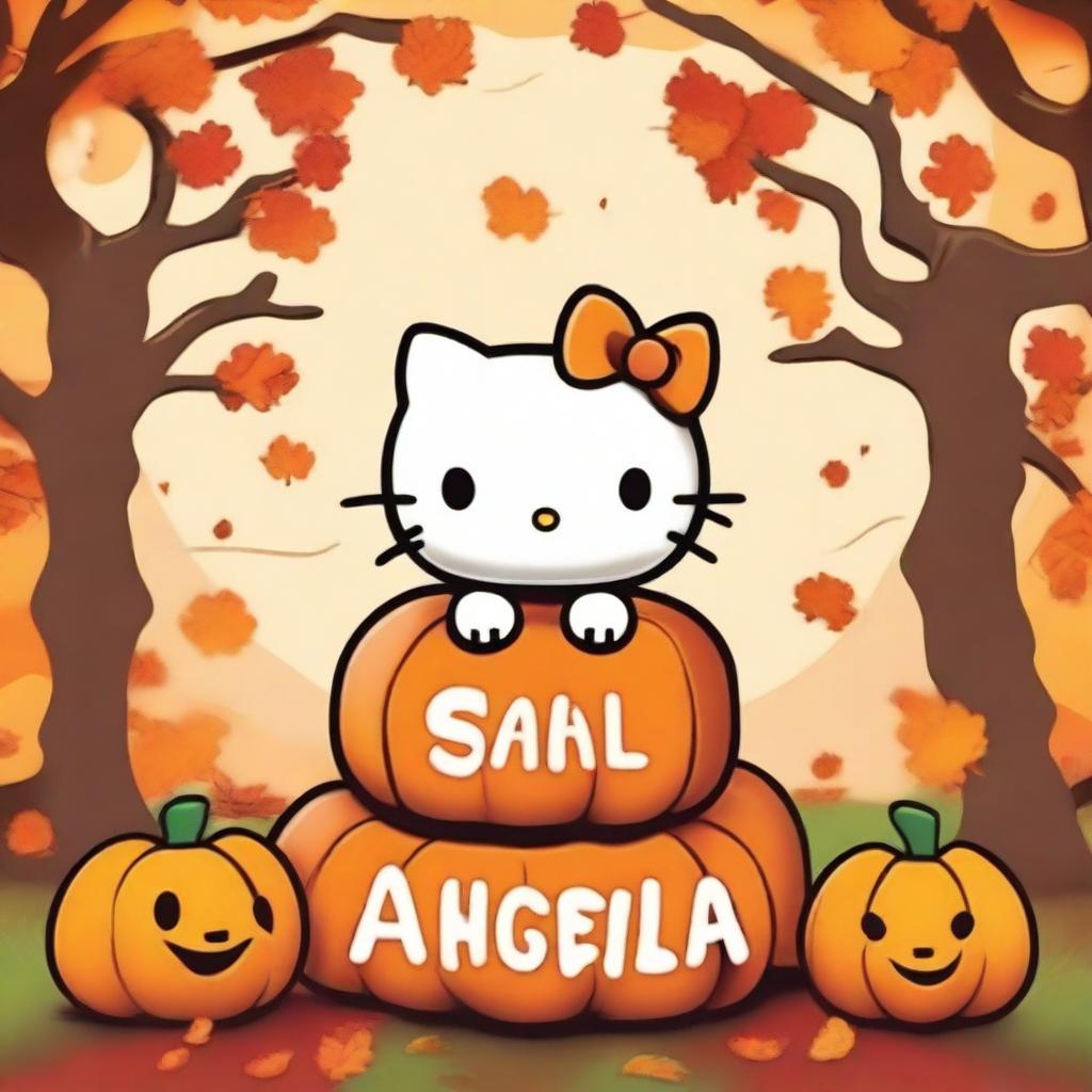 Adorable Hello Kitty in a Pumpkin