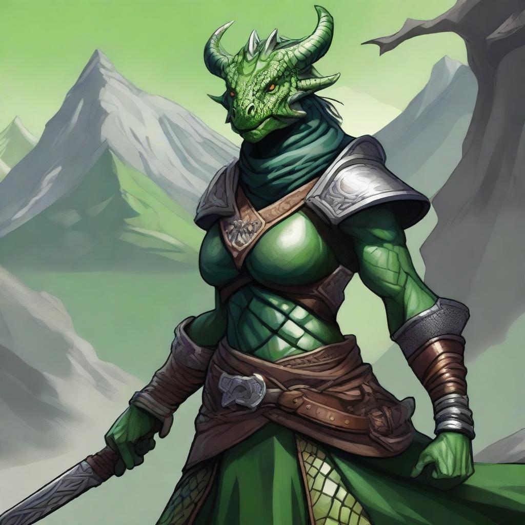 Epic Female Dragonborn: Dungeons & Dragons Art