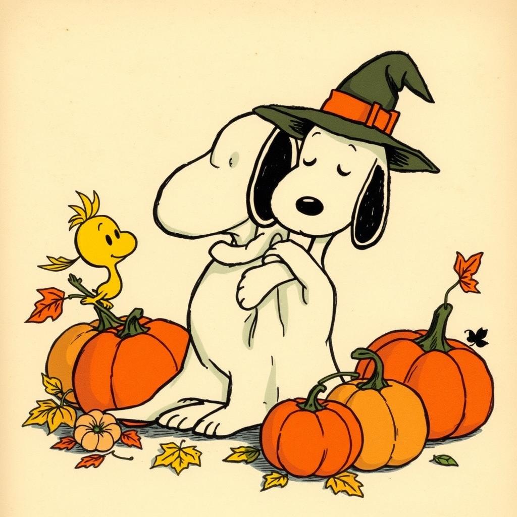 Vintage Halloween Fun: Snoopy & Woodstock