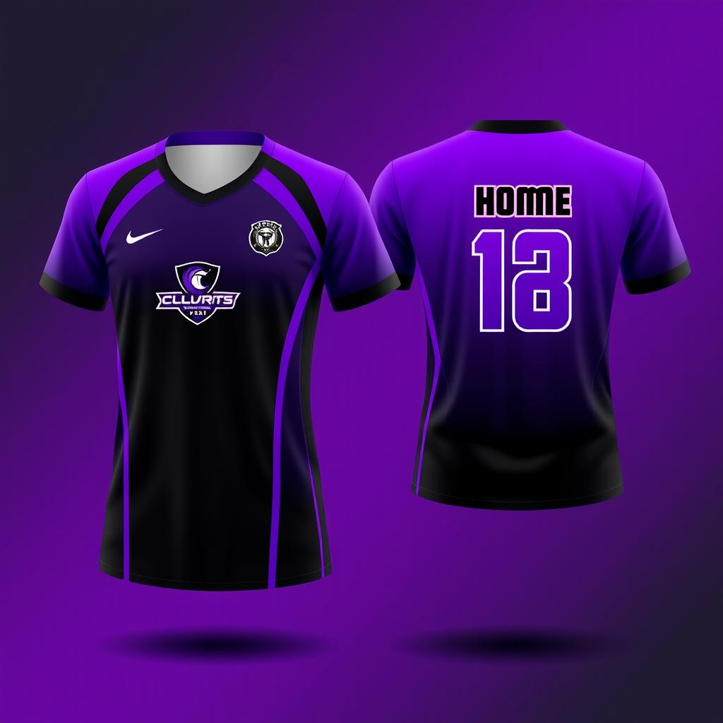 Custom Black & Purple Volleyball Jersey
