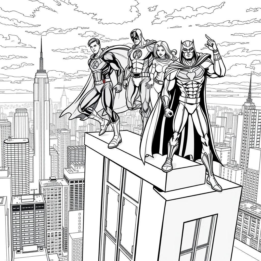 Unleash Your Creativity: Superhero Coloring Book Page