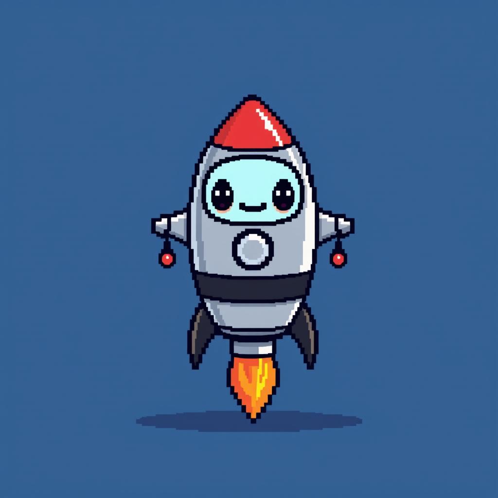Blast Off with Our Pixel Art Rocket