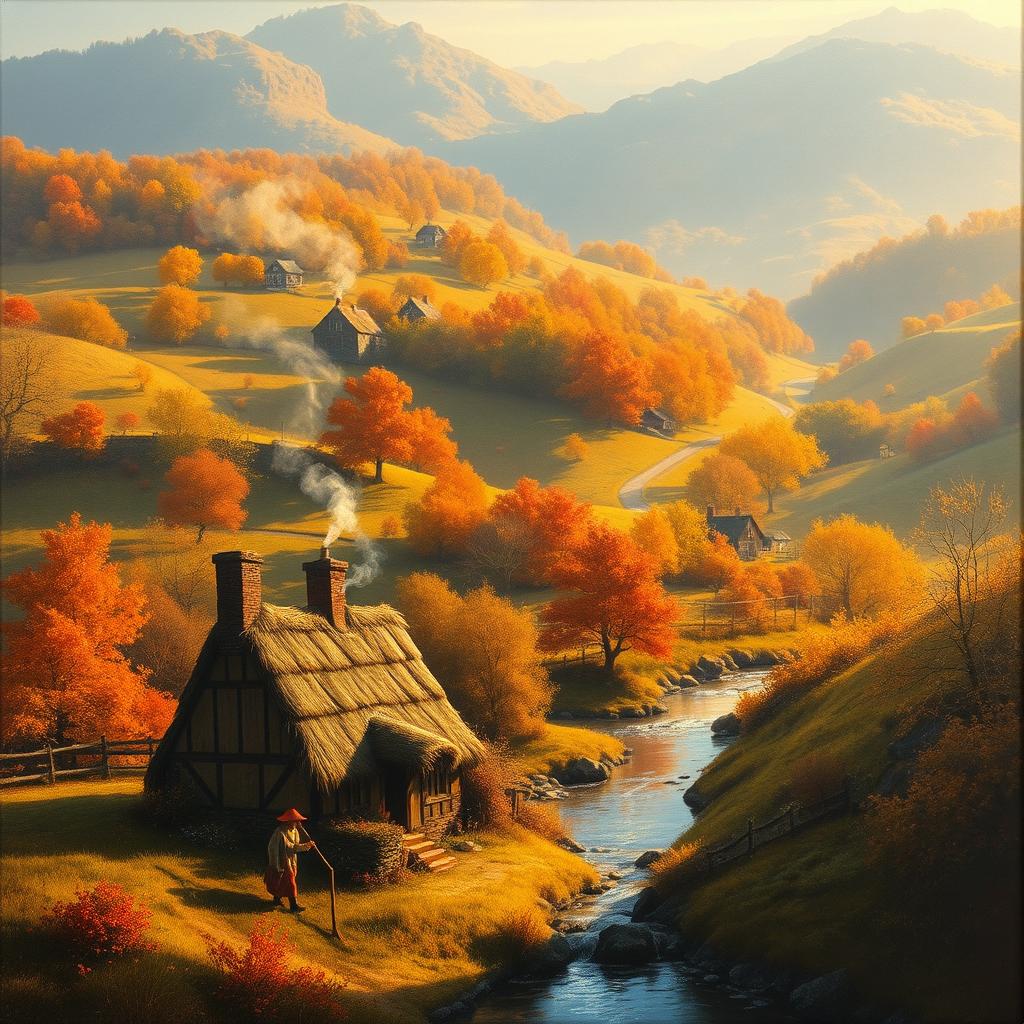 Autumn Bliss: A Quaint Rural Village