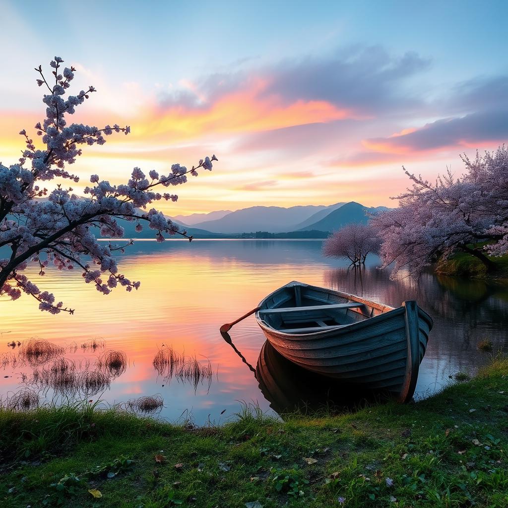 Escape to Serenity: Peaceful Lakeside Sunset
