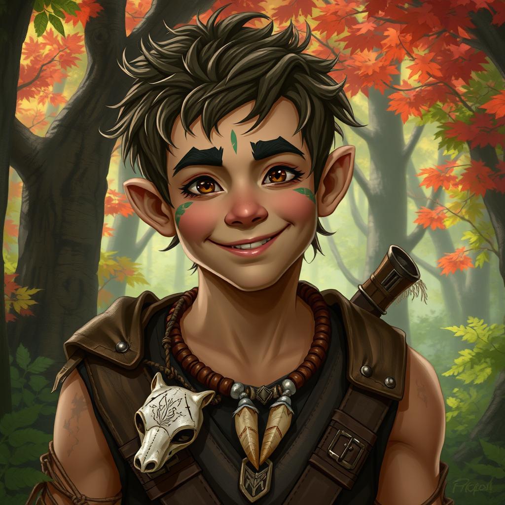 Wild Spirit: Half-Orc Druid Portrait