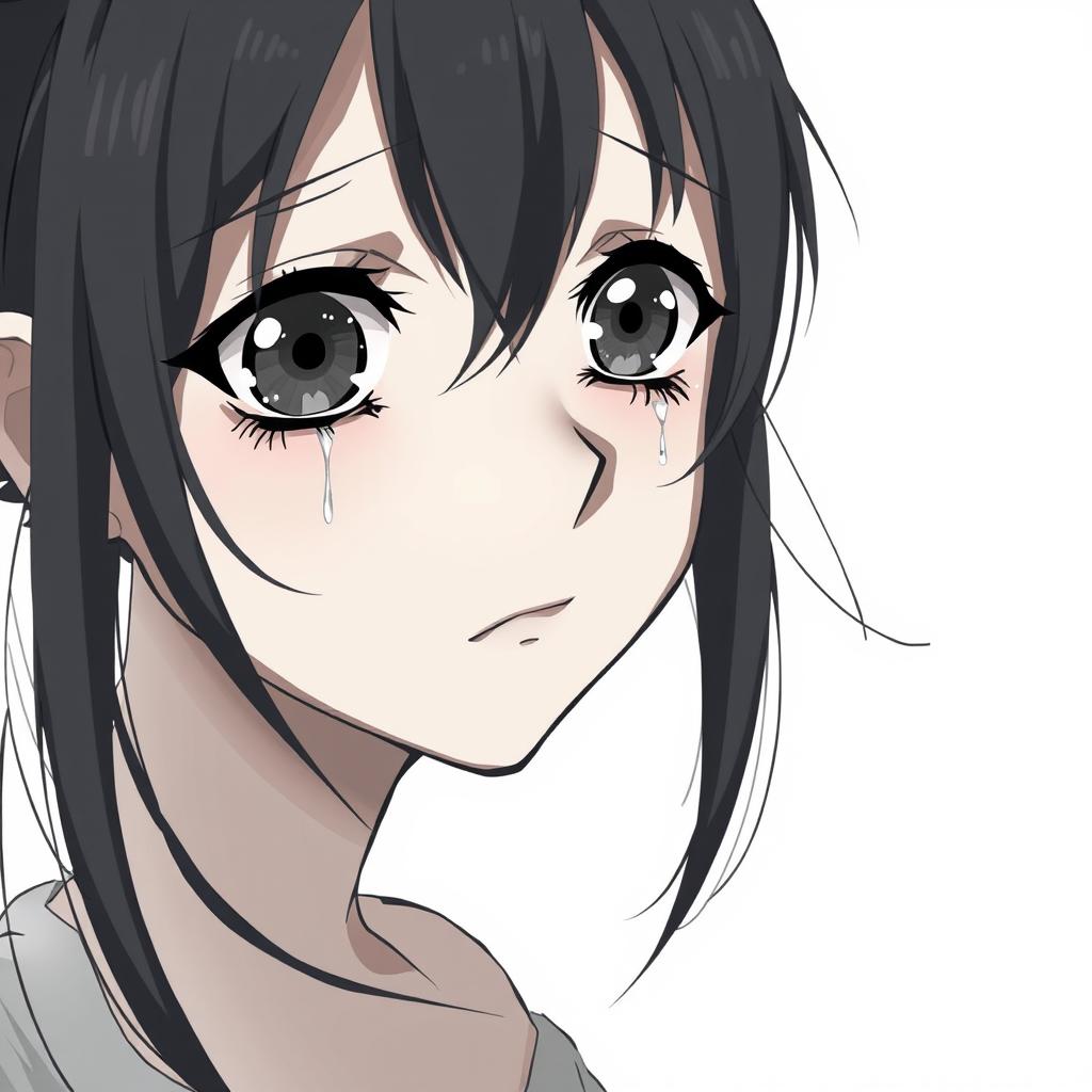 Heartbroken Emotions: A Stunning Anime-Inspired Portrait