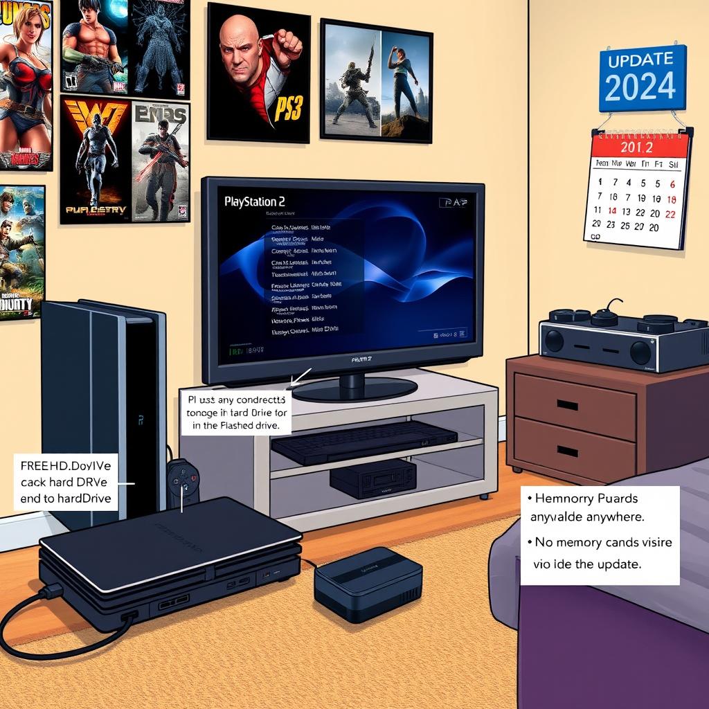Retro Gaming Setup: PS2, Hard Drive, and Classic Game Nights