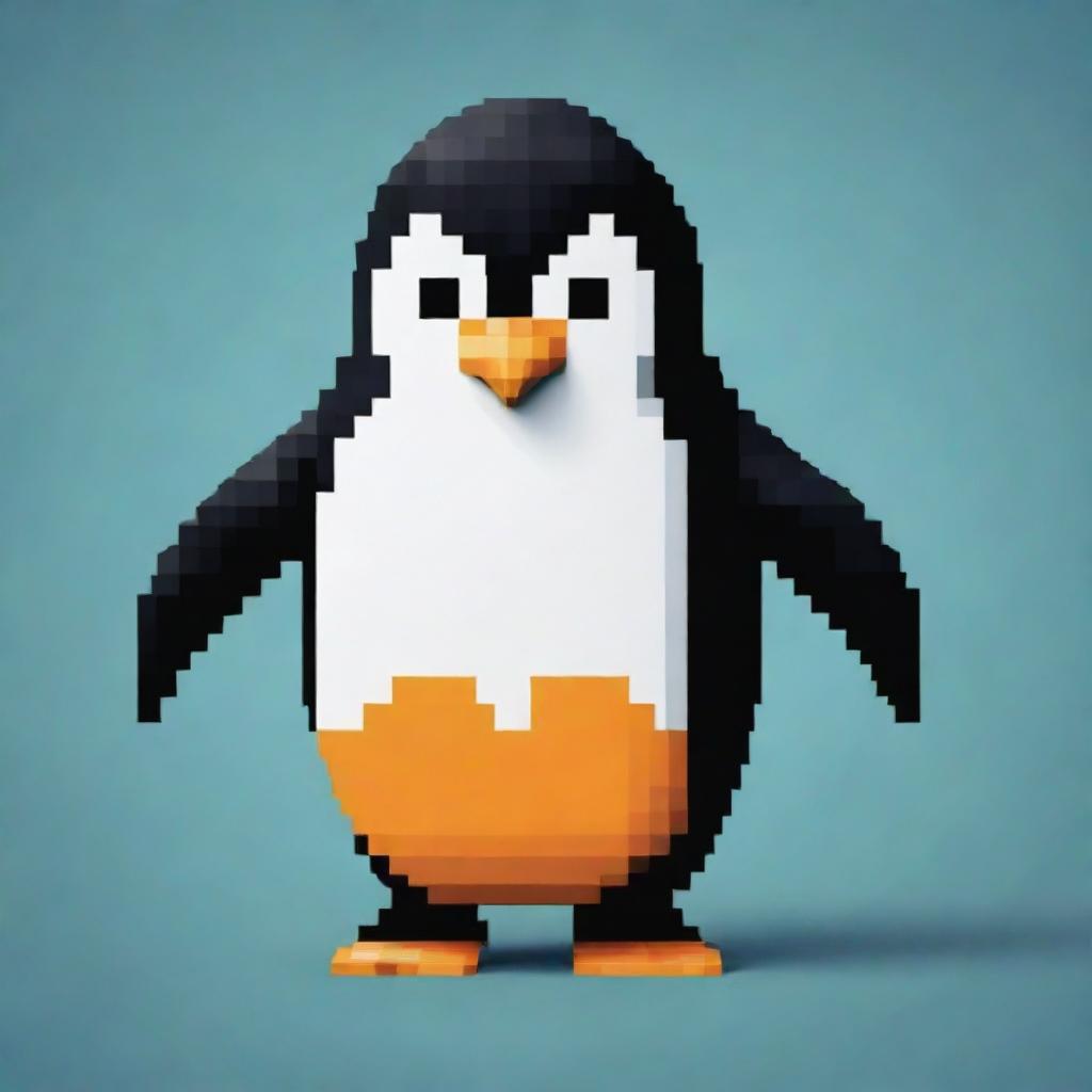 Adorably Quirky Pixel Art Penguin