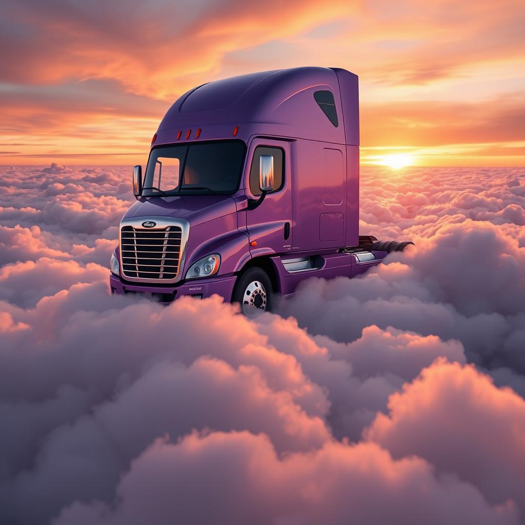 Ride the Skies: Lavender Freightliner Cascadia