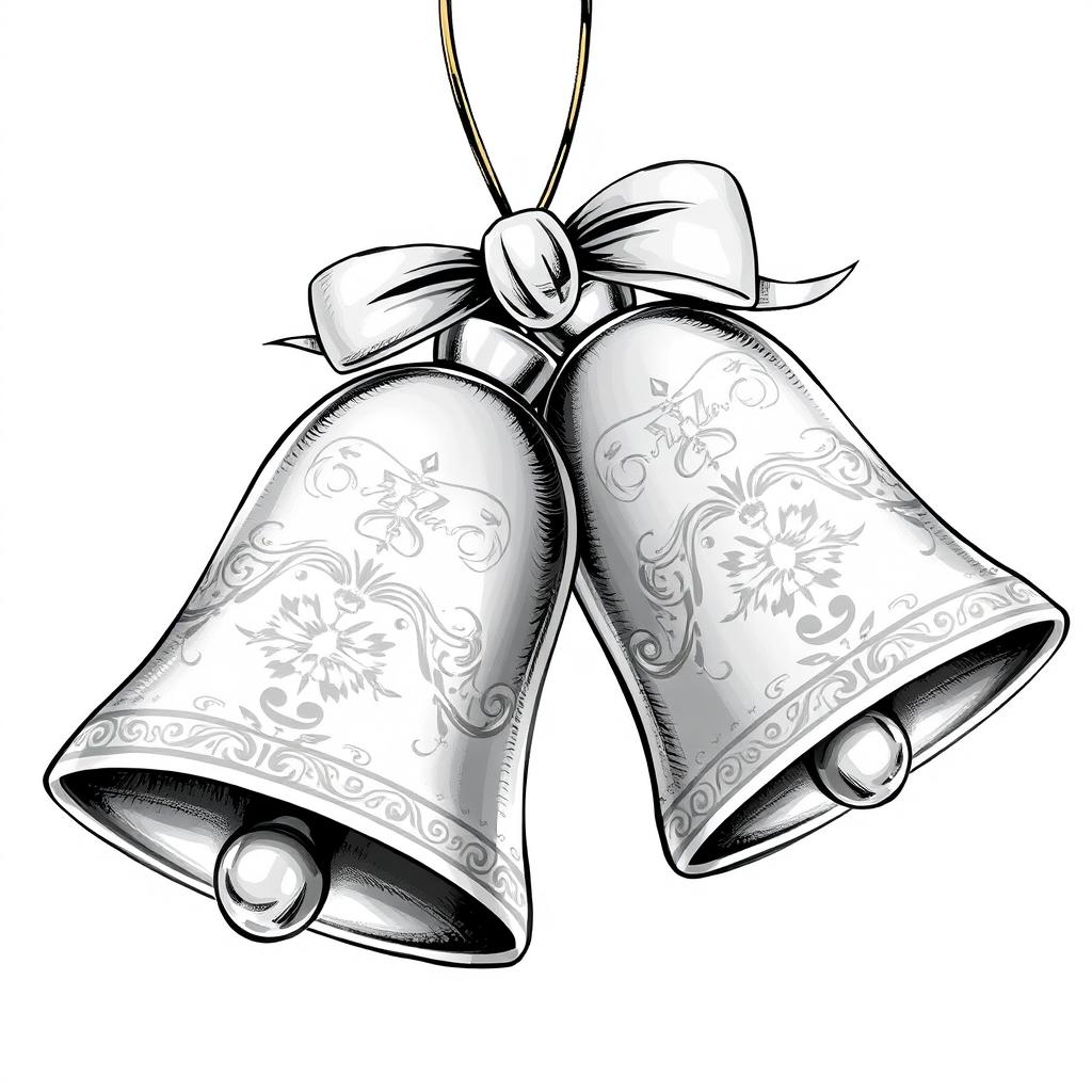 Elegant Silver Bells Christmas Ornament