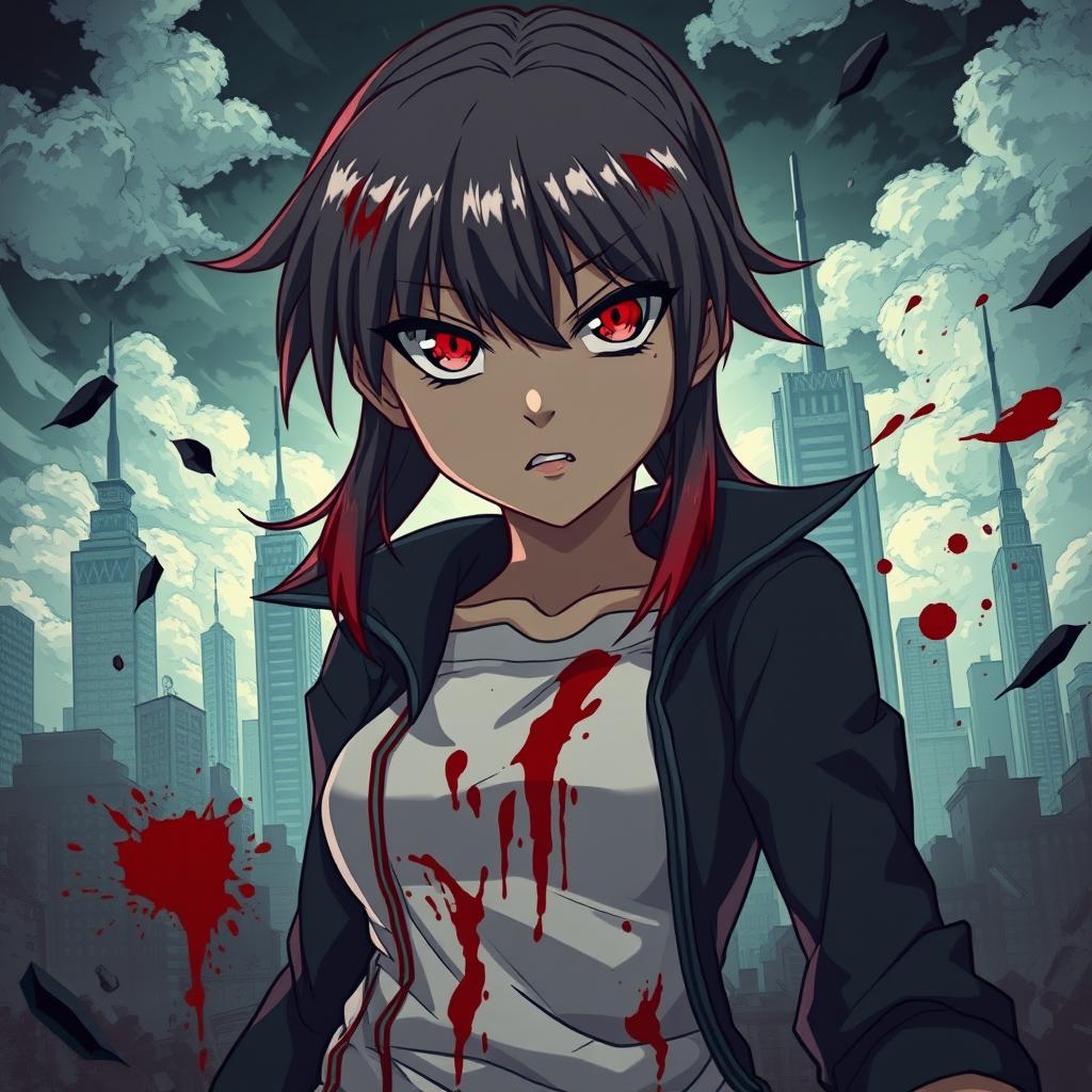 Unleashing Fury: Anime Girl in Crimson Conflict