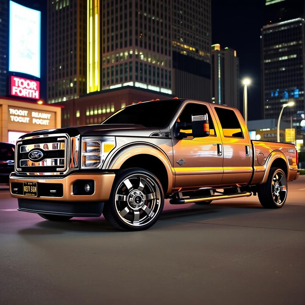 Savage: 2015 Ford F-350 Crew Cab King Ranch on Slammed Coilovers