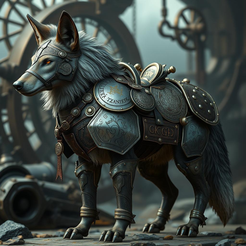 Majestic Dire Wolf Ridden by Genius
